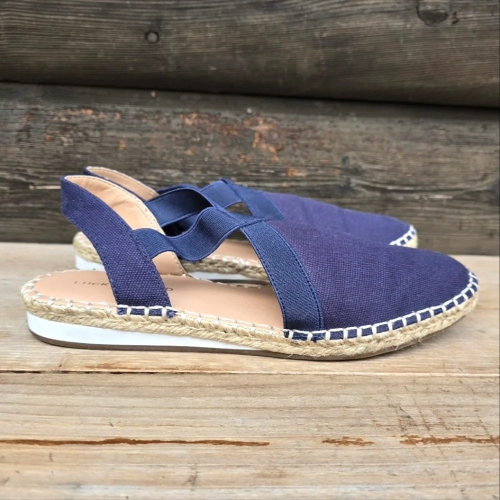Lucky Brand Rifka Coastal Boho Slingback Espadrille Flats. Women's Size 8M